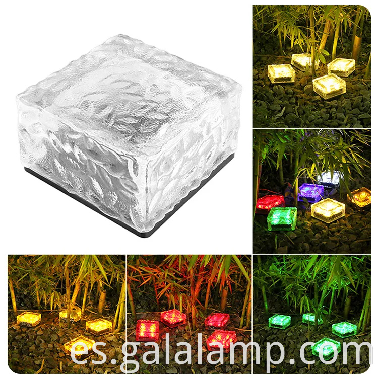 Elegantes luces de ladrillo de hielo LED con motor solar para espacios al aire libre